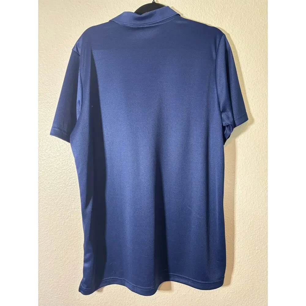 Adidas Men's Size L Club Tennis Polo Shirt Blue Short Sleeves Moisture-Wicking